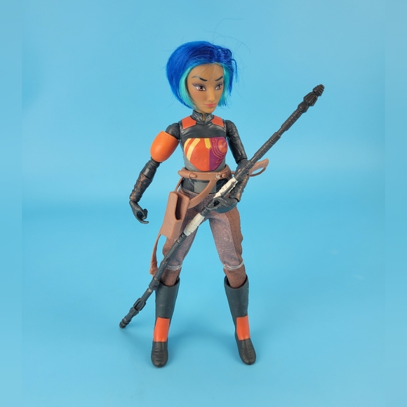 LFL Hasbro Star Wars Girl Doll 11" Swivel Waist Blue Hair VG - Picture 10 of 10